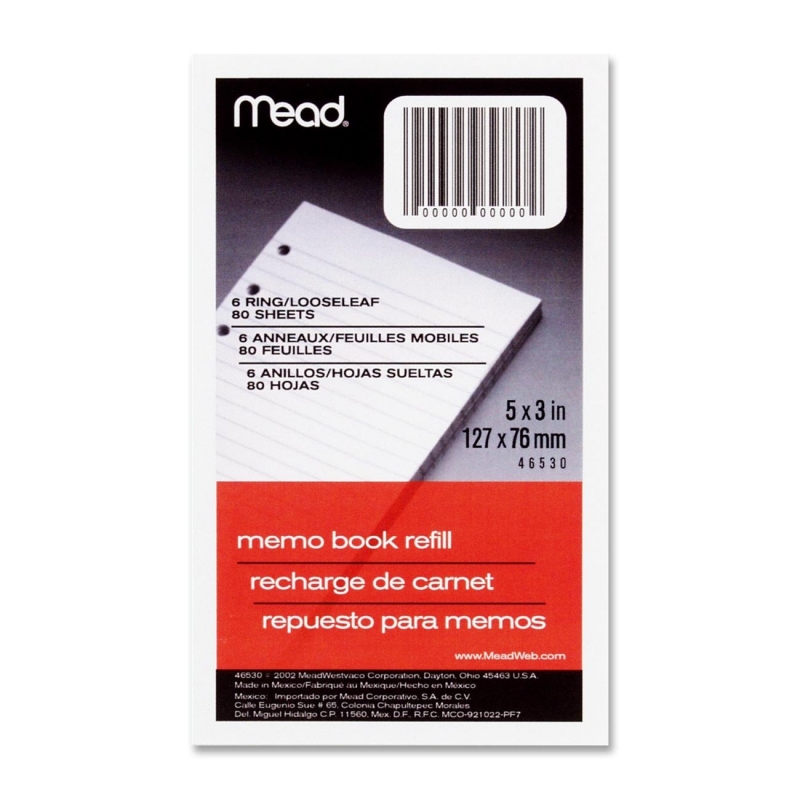 Mead Memo Book Refill Paper 46530 MEA46530