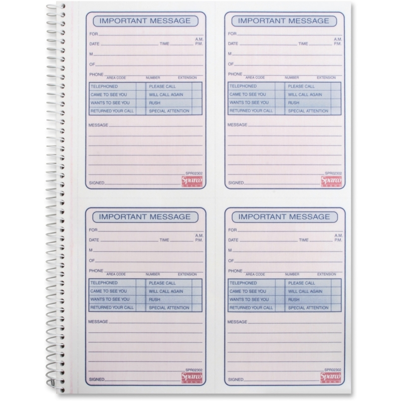 Sparco Telephone Message Book 02302 SPR02302