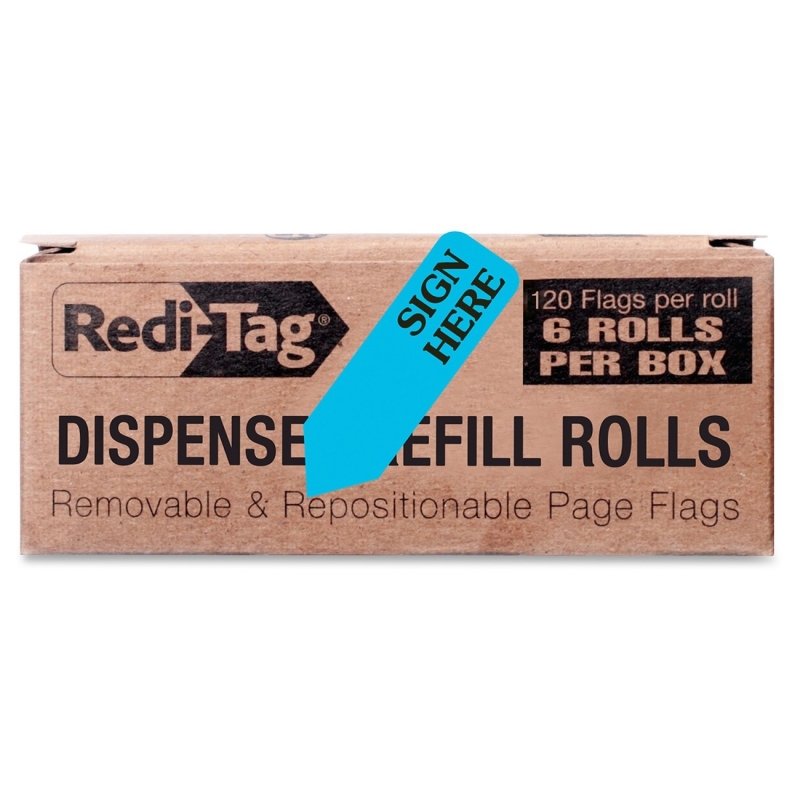 Redi-Tag Removable Sign Here Flag Refills 91003 RTG91003