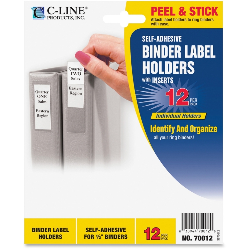 C-Line Self-Adhesive Binder Label Holder 70012 CLI70012