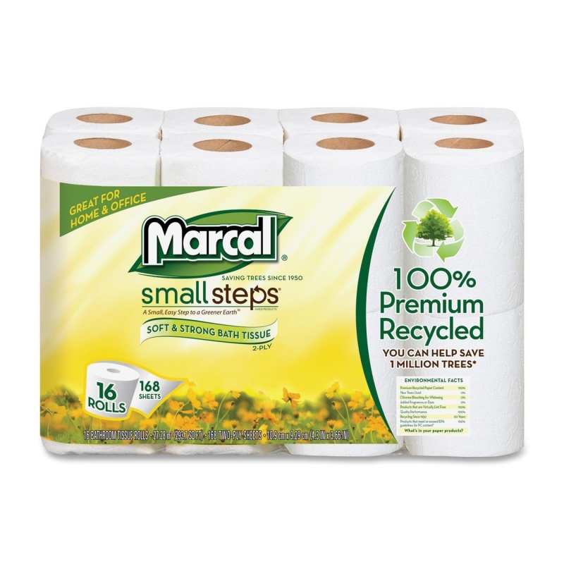 Marcal Small Steps Recycled Premium Bath Tissue 16466PK MRC16466PK