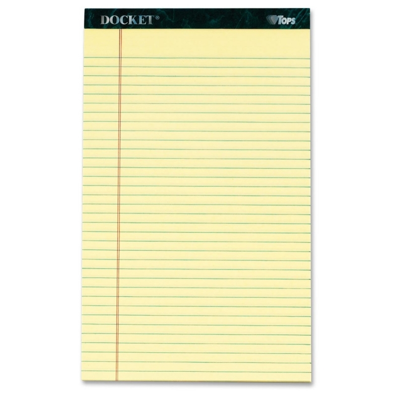 TOPS TOPS Docket Letr-Trim Legal Rule Canary Legal Pads 63580 TOP63580