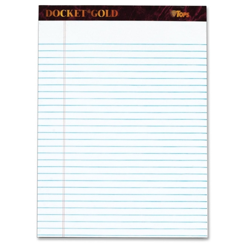 TOPS TOPS Docket Gold Legal Ruled White Legal Pads 63960 TOP63960