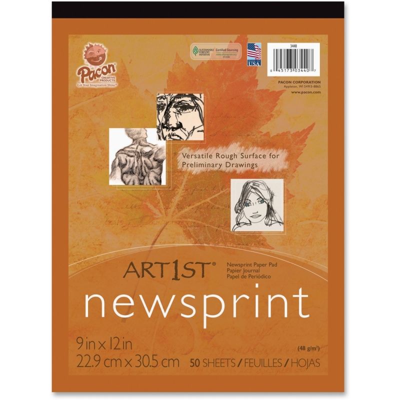 Art1st Art1st Newsprint Pad, 9" x 12", 50 Sheets 3440 PAC3440