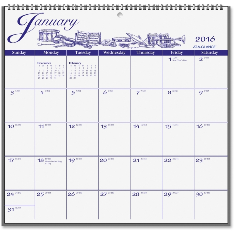 At-A-Glance At-A-Glance Illustrated Monthly Wall Calendar G1000-17 AAGG100017