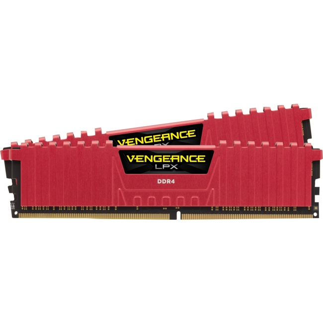 Corsair Vengeance LPX 16GB (2x8GB) DDR4 DRAM 2400MHz C14 Memory Kit - Red CMK16GX4M2A2400C14R