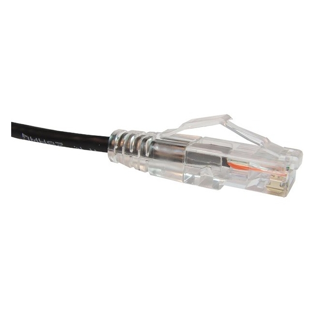 Unirise Clearfit Slim Cat6 Patch Cable, Snagless, Black, 7ft CS6-07F-BLK