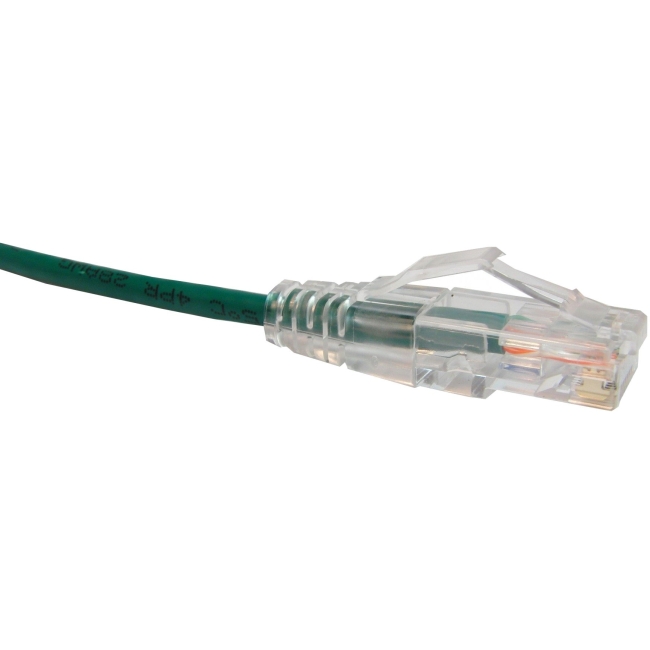 Unirise Clearfit Slim Cat6 Patch Cable, Snagless, Green, 7ft CS6-07F-GRN