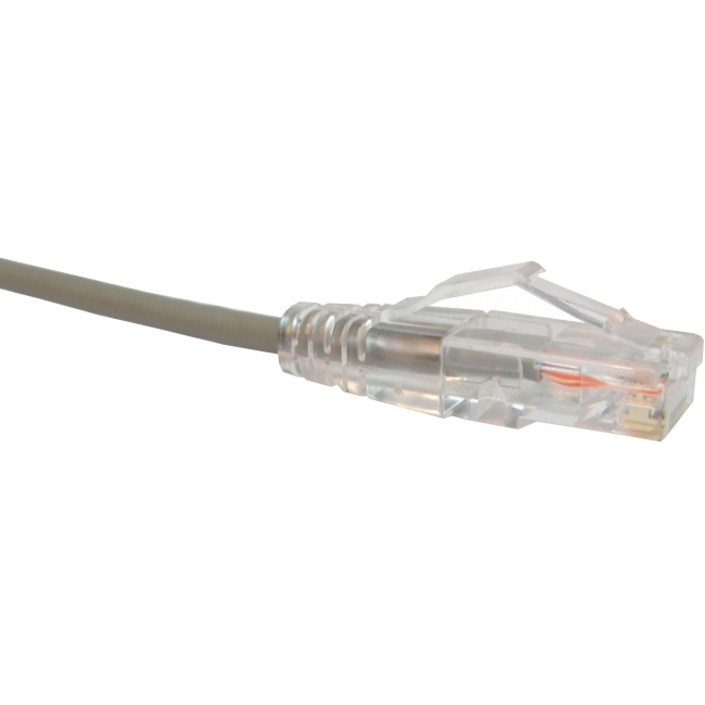 Unirise Clearfit Slim Cat6 Patch Cable, Snagless, Gray, 9ft CS6-09F-GRY