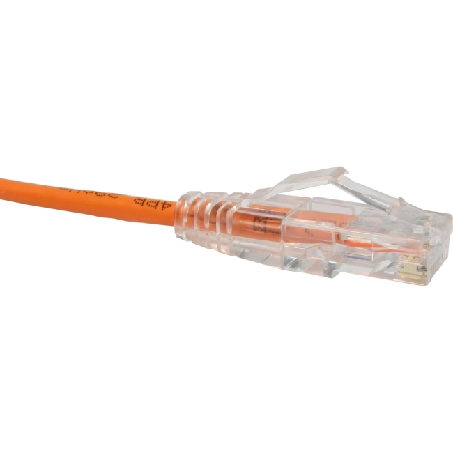 Unirise Clearfit Slim Cat6 Patch Cable, Snagless, Orange, 4ft CS6-04F-ORG