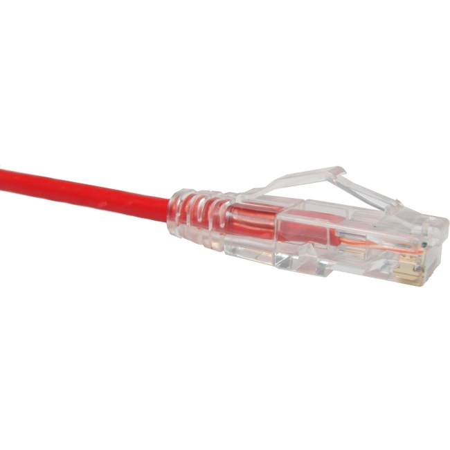 Unirise Clearfit Slim Cat6 Patch Cable, Snagless, Red, 4ft CS6-04F-RED