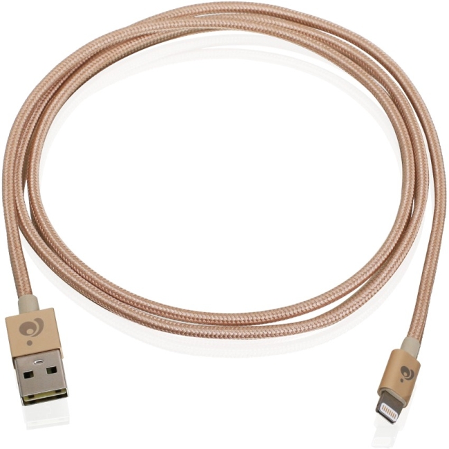Iogear Charge & Sync Flip Pro - Reversible USB to Lightning Cable, 3.3ft (1m) - Gold GAUL01-GLD