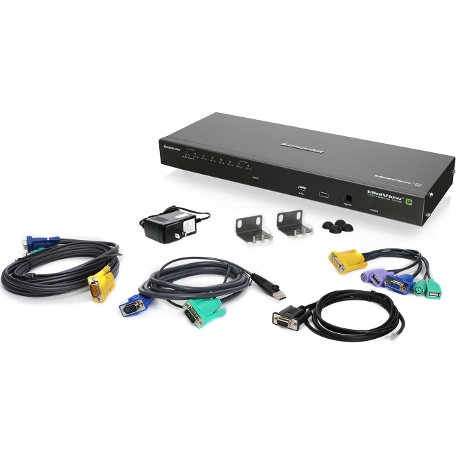 Iogear 8-Port IP Based KVM Kit with USB KVM Cables GCS1808IKITU GCS1808i