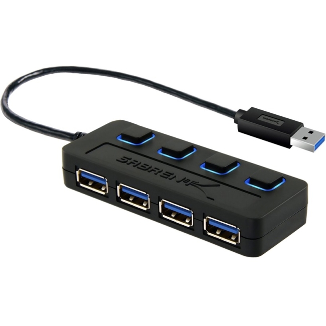 Sabrent 4-Port USB 3.0 Hub With Power Adapter HB-UMP3