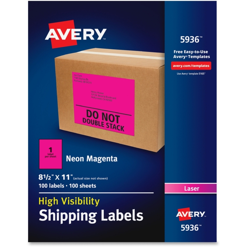 Avery High-Visibility Neon Shipping Labels 5936 AVE5936