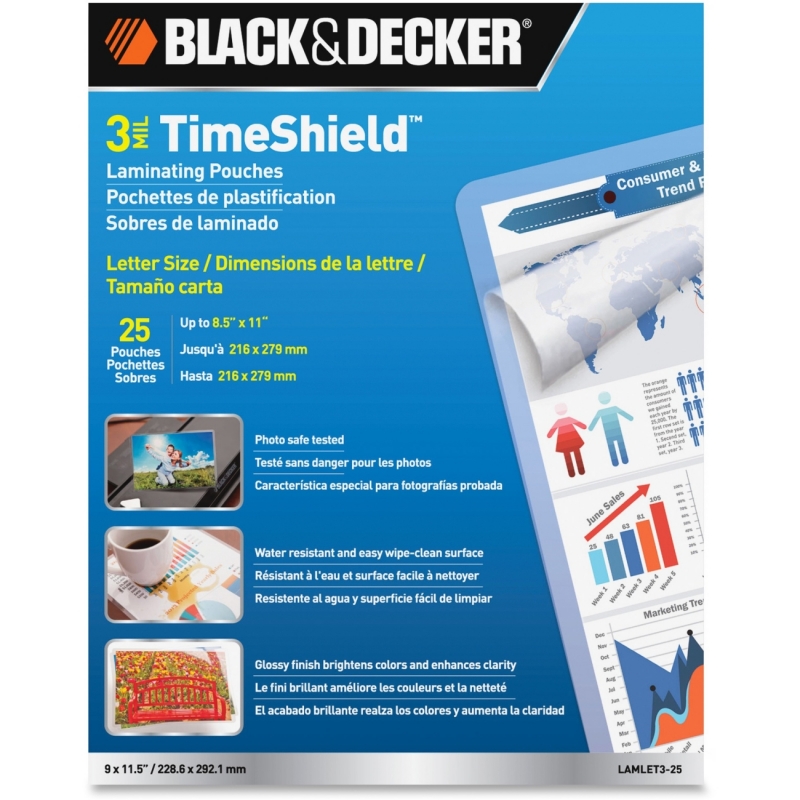 Black & Decker TimeShield Thermal Laminating Pouches, Letter LAMLET325 BOSLAMLET325