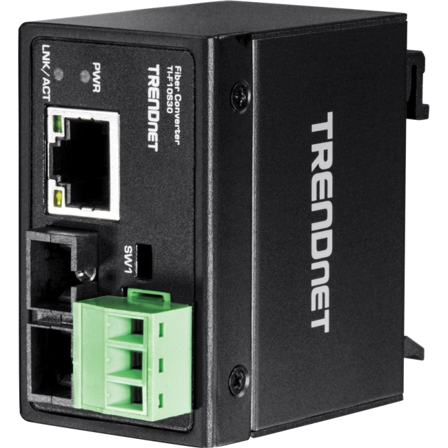TRENDnet Hardened Industrial 100Base-FX Single-Mode SC Fiber Converter (30 km, 18.6 mi.) TI-F10S30