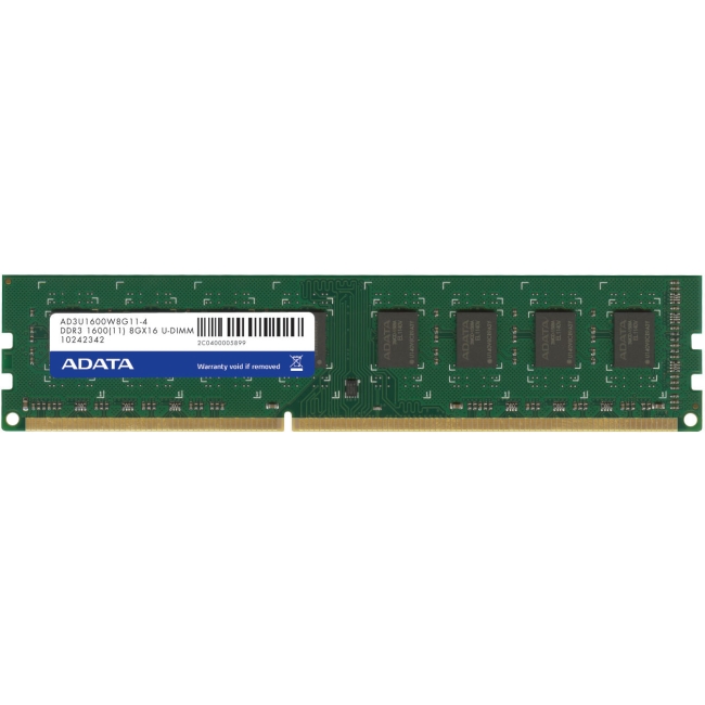 Adata DDR3 1600 240 Pin Unbuffered DIMM AD3U1600W8G11-B
