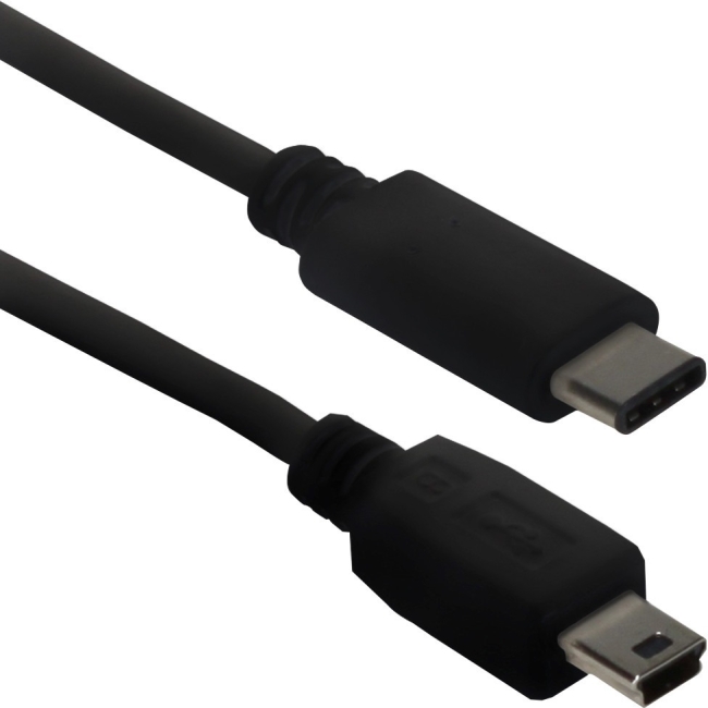 QVS 1-Meter USB-C to Mini-USB Sync & Charger Cable CC2234-1M