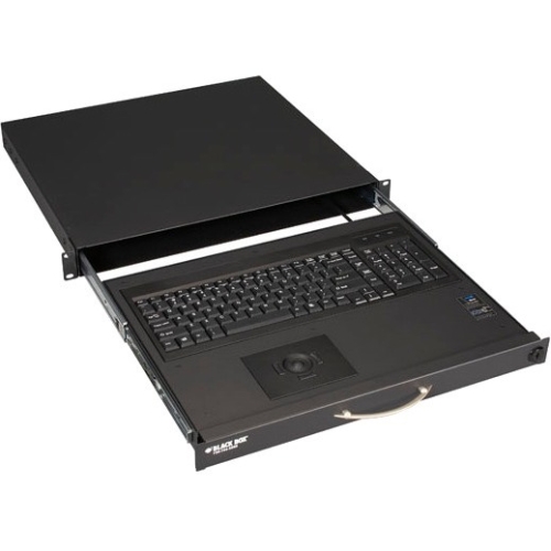 Black Box Rackmount Keyboard with Trackball, 19"W x 18.3"D RM418-R4