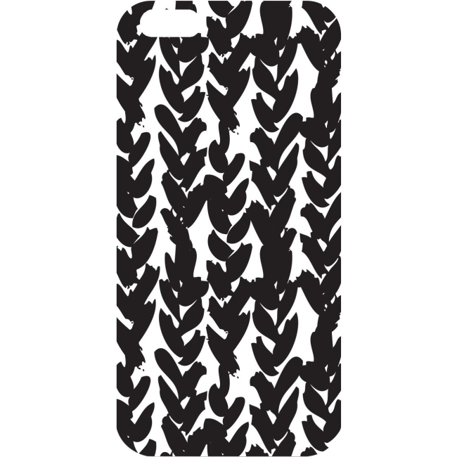 OTM iPhone 6 White Glossy Case Black/White Collection, Hearts IP6V1WG-BOW-03