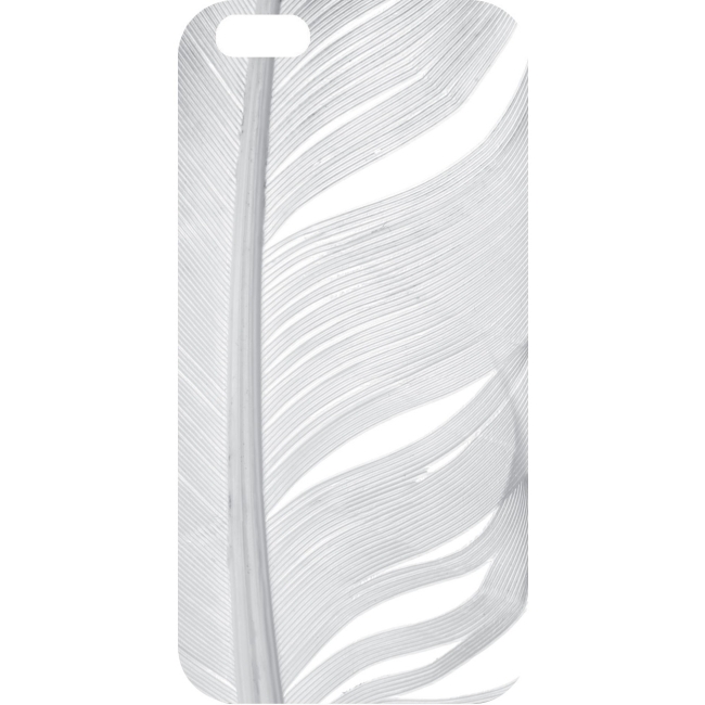 OTM iPhone 6 White Glossy Case Feather Collection, Silver IP6V1WG-FTR-02