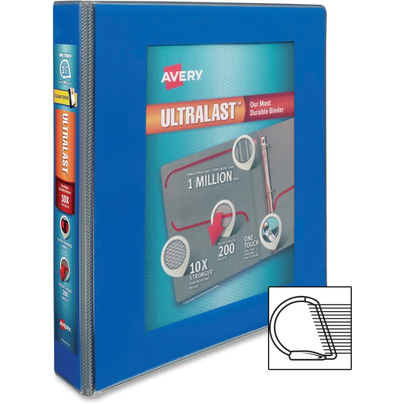 Avery UltraLast One Touch Slant Ring View Binders 79712 AVE79712