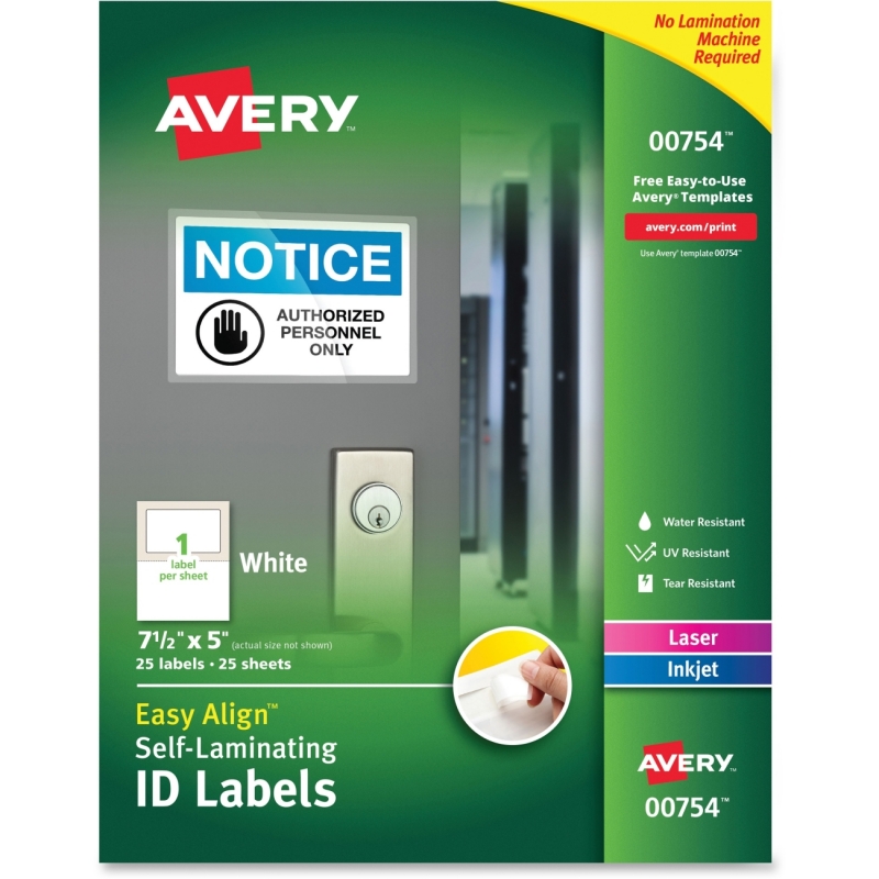 Avery Easy Align Self-Laminating ID Labels 00754 AVE00754