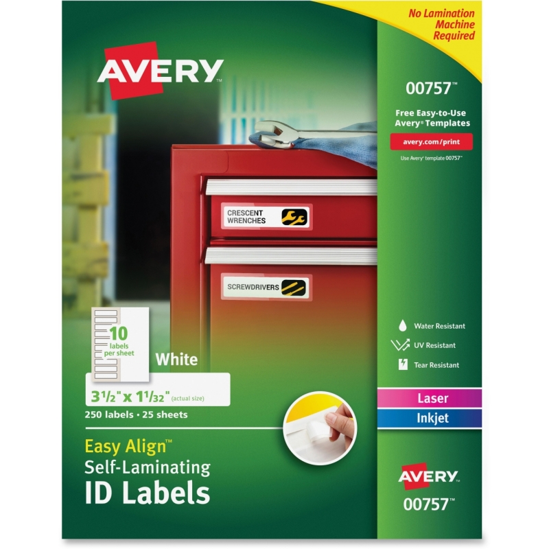 Avery Easy Align Self-Laminating ID Labels 00757 AVE00757