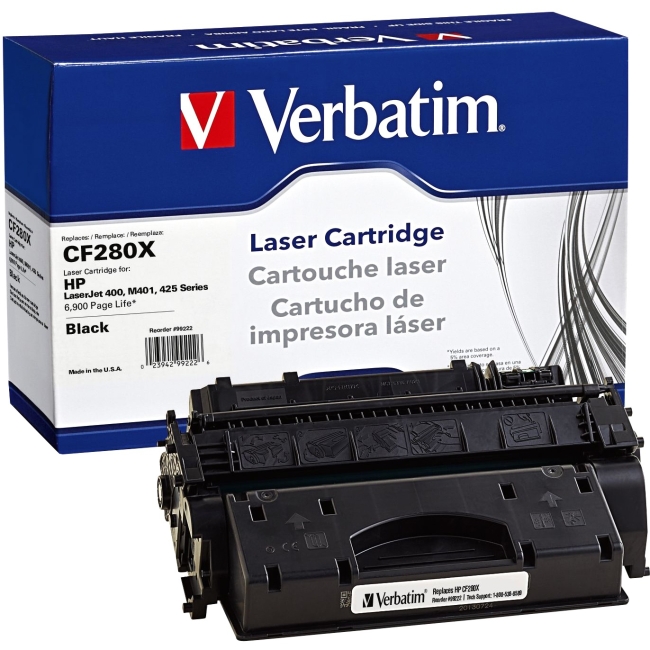 Verbatim HP CF280X Remanufactured Laser Toner Cartridge 99222