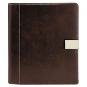 Genpak Textured Notepad Holder, 8 1/2 x 11, Leather-Like, Brown UNV32658
