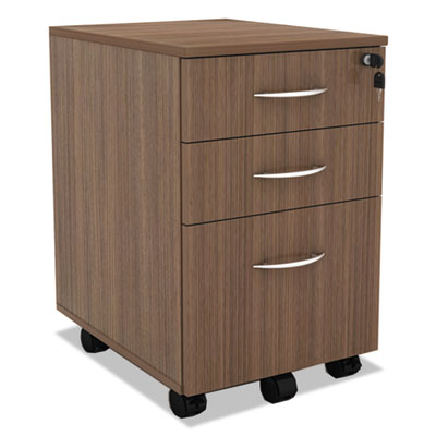 Alera Sedina Series Mobile Box/Box/File Pedestal, 15 3/8w x 20d x 26 5/8h, Walnut ALESE531620WA SE531620WA