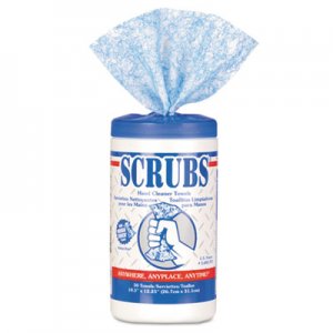 SCRUBS Hand Cleaner Towels, 10 x 12, Blue/White, 30/Canister ITW42230CT 42230