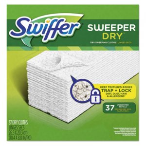 Swiffer Dry Refill Cloth, White, 10 2/5 x 8, 37/Box, 4 Box/Carton PGC82822CT 82822