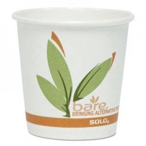 Dart Bare by Solo Eco-Forward Recycled Content PCF Paper Hot Cups, 4 oz, 1,000/Carton SCC374RC SCC 374RC