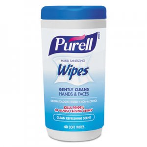 PURELL Hand Sanitizing Wipes, 5 7/10x7 1/2, Clean Refreshing Scent, 40/Canister, 6/Crtn GOJ912006CMR 9120-06-CMR