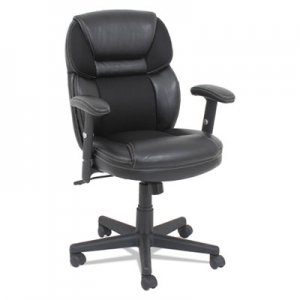OIF Mesh/Faux Leather Mid-Back Chair, Height-Adjustable T-Bar Arms, Black OIFFL4213 FL4213