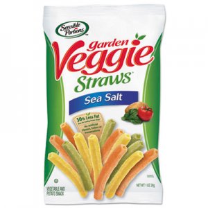 Sensible Portions Veggie Straws, Sea Salt, 1 oz Bag, 8 Bags/Carton CST30357 30357