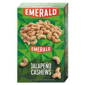 Emerald Snack Nuts, Jalapeno Cashews, 1.25 oz Tube, 12/Box DFD94217 94217