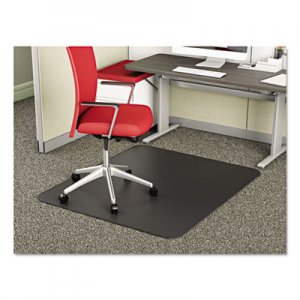 deflecto SuperMat Frequent Use Chair Mat, Medium Pile Carpet, Beveled, 45 x 53, Black DEFCM14242BLK CM14242BLK