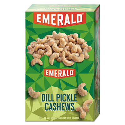 Emerald Snack Nuts, Dill Pickle Cashews, 1.25 oz Tube, 12/Box DFD94117 94117
