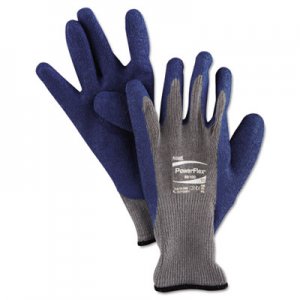 AnsellPro PowerFlex Gloves, Blue/Gray, Size 10, 1 Pair ANS8010010PR 128010010