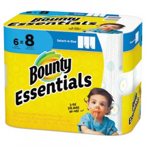Bounty Basic Select-a-Size Paper Towels, 5 9/10 x 11, 1-Ply, 95/Roll, 6 Roll/Pack PGC74651