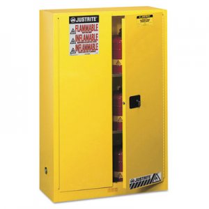 JUSTRITE Sure-Grip EX Standard Safety Cabinet, 43w x 18d x 65h, Yellow JUS894500 JUS 894500