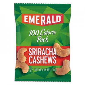 Emerald 100 Calorie Pack Nuts, Sriracha Cashews, 0.62 oz Pack, 7/Box DFD33825 33825