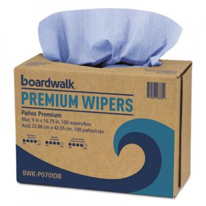 Boardwalk Hydrospun Wipers, Blue, 9 x 16 3/4, 10 Pack Dispensers of 100, 000/Carton BWKP070IDB