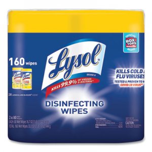 LYSOL Brand Disinfecting Wipes, Lemon/Lime Blossom, 7 x 8, 80/Canister, 2/Pack, 3 PK/CT RAC80296 19200-80296