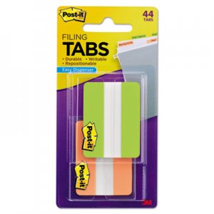 Post-it Tabs File Tabs, 2 x 1 1/2, Solid, Green/Orange, 44/Pack MMM6862GO 686-2GO