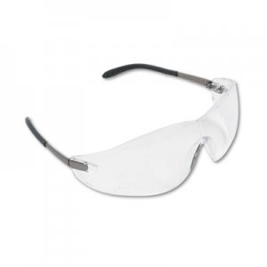 MCR Safety Blackjack Wraparound Safety Glasses, Chrome Plastic Frame, Clear Lens CRWS2110BX CWS S2110