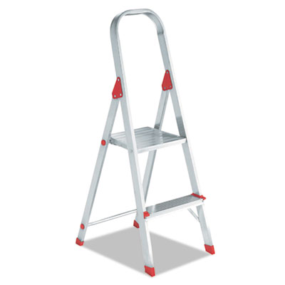 Louisville #566 Folding Aluminum Euro Platform Ladder, 2-Step, Red DADL234602 L234602